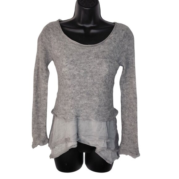 Anthropologie Long Sleeve Gray Wool Alpaca Nylon Blend Tunic Sweater L - Picture 11 of 11